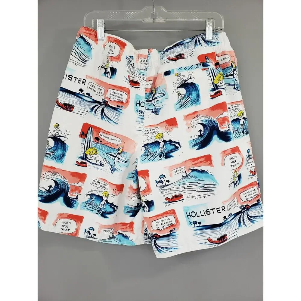 Vintage Hollister 90s y2k Boardshorts Comic Swim Board Swimtrunks‎ Shorts Trunks